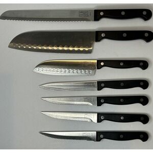 Chicago Cutlery Knives 8" Chef & 10" Serrated Bread Cheese Steak Lot Of 7